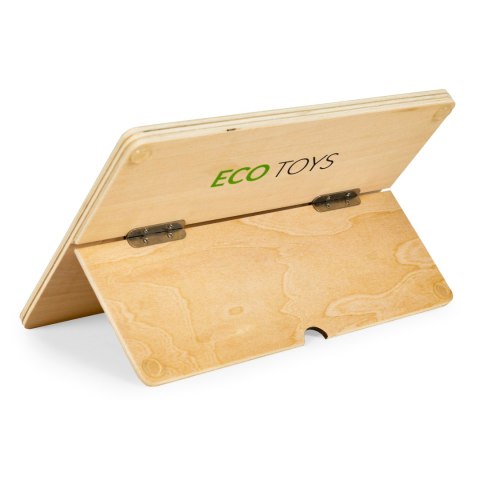 DREWNIANY TABLET EDUKACYJNY TABLICA MAGNETYCZNA KREDOWA ECOTOYS