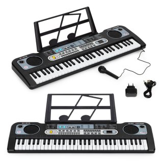 DUŻY KEYBOARD PIANINO Z MIKROFONEM DLA DZIECI + ZASILACZ