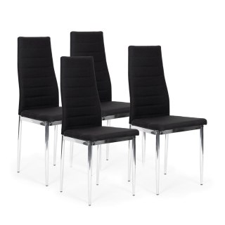 KRZESŁA ZESTAW 4 SZT DO SALONU JADALNI CHROMOWANE NOGI MODERNHOME