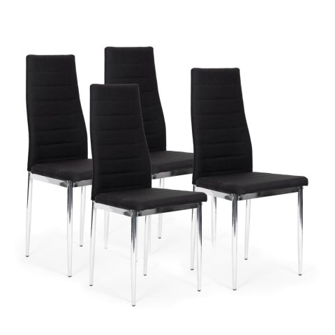 KRZESŁA ZESTAW 4 SZT DO SALONU JADALNI CHROMOWANE NOGI MODERNHOME