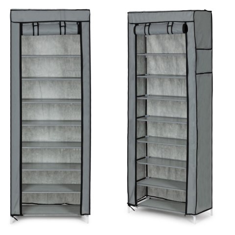 SZAFA TEKSTYLNA MATERIAŁOWA GARDEROBA Z PÓŁKAMI NA UBRANIA I BUTY MODERNHOME