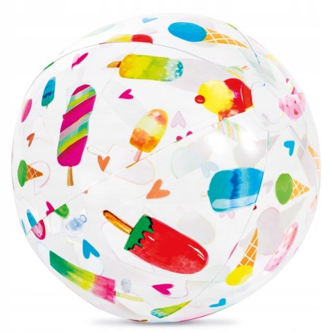 DMUCHANA PIŁKA PLAŻOWA 51CM RÓŻNE WZORY - 59040 INTEX