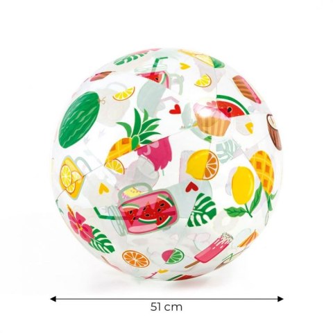 DMUCHANA PIŁKA PLAŻOWA 51CM RÓŻNE WZORY - 59040 INTEX