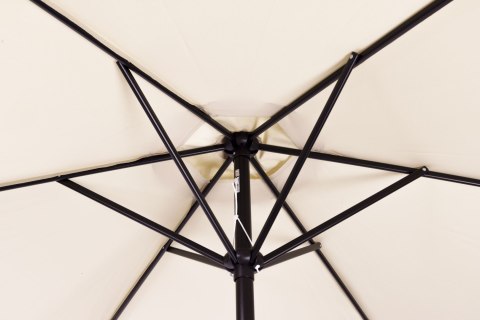 DUŻY PARASOL OGRODOWY SKOŚNY ŁAMANY Z KORBĄ 6 ŻEBER BEŻOWY 270 CM MULTIGARDEN