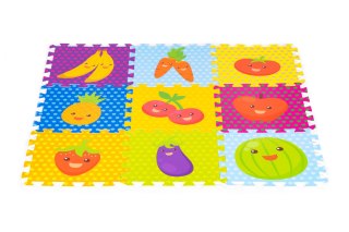 MATA PIANKOWA DLA DZIECI OWOCE PUZZLE 9 ELEMENTÓW 86X86CM IPLAY