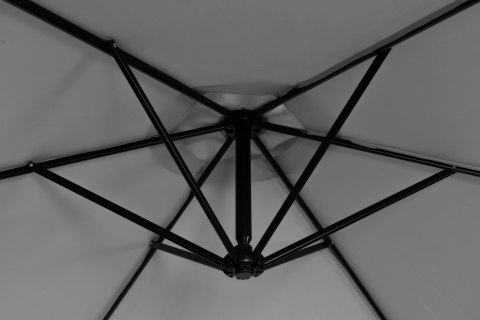 PARASOL OGRODOWY DUŻY NA WYSIĘGNIKU SKŁADANY 3 M SZARY 6 ŻEBER MULTIGARDEN