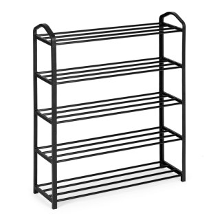 REGAŁ NA BUTY METALOWY 5 PÓŁEK 15 PAR BUTÓW CZARNY MODERNHOME