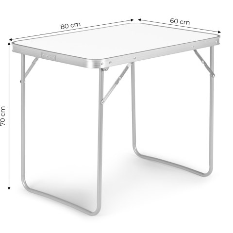 STOLIK TURYSTYCZNY STÓŁ PIKNIKOWY SKŁADANY BLAT 80X60 CM BIAŁY MULTIGARDEN