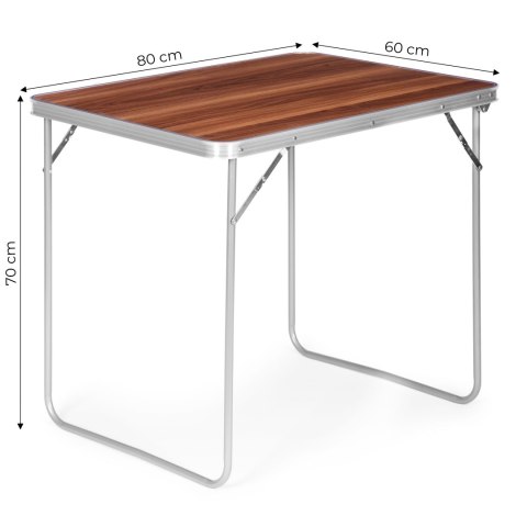 STOLIK TURYSTYCZNY STÓŁ PIKNIKOWY SKŁADANY BLAT 80X60 CM BRĄZOWY MULTIGARDEN