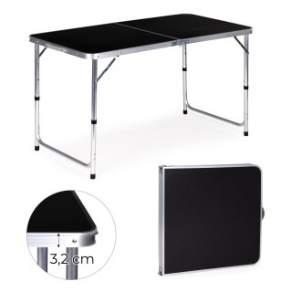STOLIK TURYSTYCZNY STÓŁ SKŁADANY KEMPING CZARNY BLAT 120X60 CM MULTIGARDEN