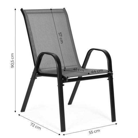 ZESTAW KOMPLET 2 KRZESEŁ OGRODOWYCH NA TARAS BALKON SZARE MULTIGARDEN
