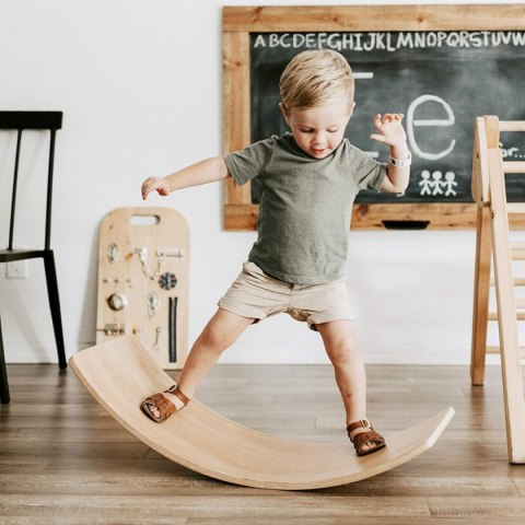DESKA DO BALANSOWANIA DLA DZIECI BUJAK DREWNIANY ĆWICZENIA RÓWNOWAGI ECOTOYS