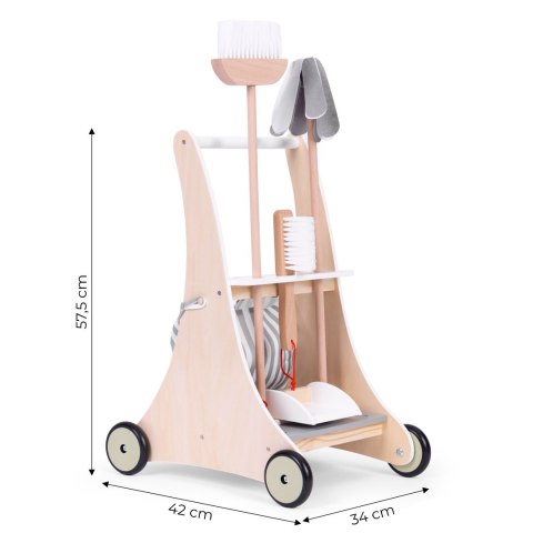 DREWNIANY ZESTAW DO SPRZĄTANIA WÓZEK ECOTOYS
