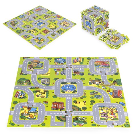 DUŻA MATA PIANKOWA EVA DLA DZIECI MIASTO 90,5X90,5 CM 21 EL. ECOTOYS