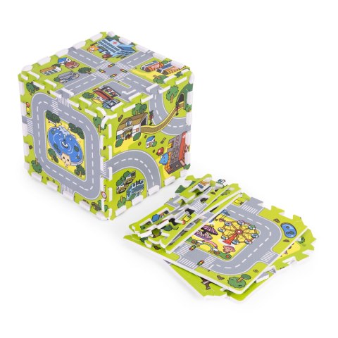 DUŻA MATA PIANKOWA EVA DLA DZIECI MIASTO 90,5X90,5 CM 21 EL. ECOTOYS