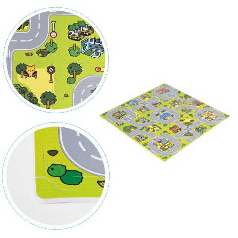 DUŻA MATA PIANKOWA EVA DLA DZIECI MIASTO 90,5X90,5 CM 21 EL. ECOTOYS