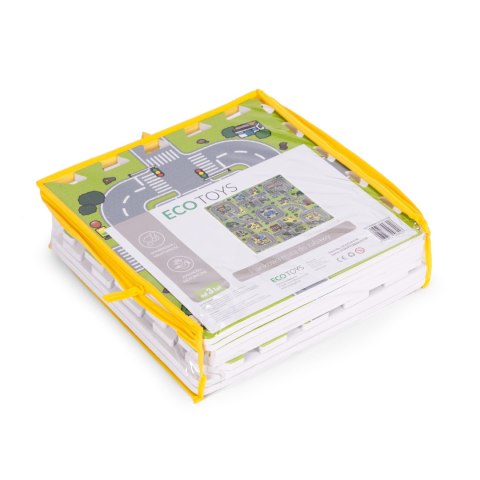 DUŻA MATA PIANKOWA EVA DLA DZIECI MIASTO 90,5X90,5 CM 21 EL. ECOTOYS