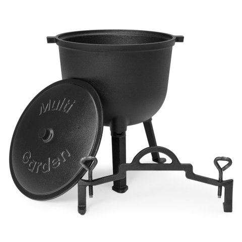 KOCIOŁEK ŻELIWNY STOJĄCY 10L GARNEK MYŚLIWSKI OGNISKO GRILL MULTIGARDEN KOCIOŁEK ŻELIWNY STOJĄCY 10L GARNEK MYŚLIWSKI OGNISKO GRILL MULTIGARDEN