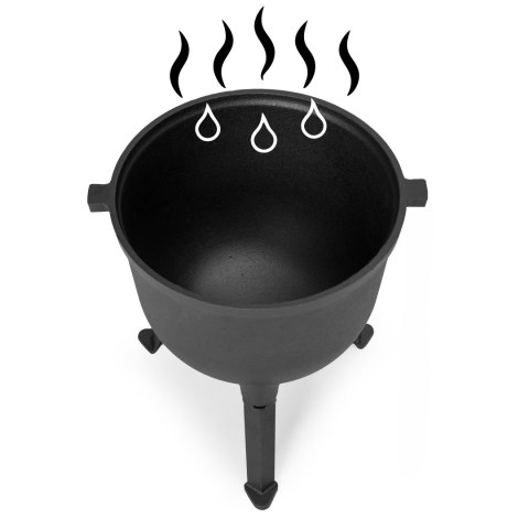KOCIOŁEK ŻELIWNY STOJĄCY 10L GARNEK MYŚLIWSKI OGNISKO GRILL MULTIGARDEN KOCIOŁEK ŻELIWNY STOJĄCY 10L GARNEK MYŚLIWSKI OGNISKO GRILL MULTIGARDEN