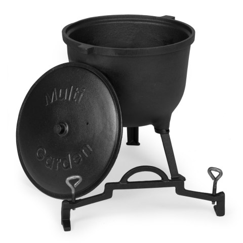 KOCIOŁEK ŻELIWNY STOJĄCY 15L GARNEK MYŚLIWSKI OGNISKO GRILL MULTIGARDEN KOCIOŁEK ŻELIWNY STOJĄCY 15L GARNEK MYŚLIWSKI OGNISKO GRILL MULTIGARDEN