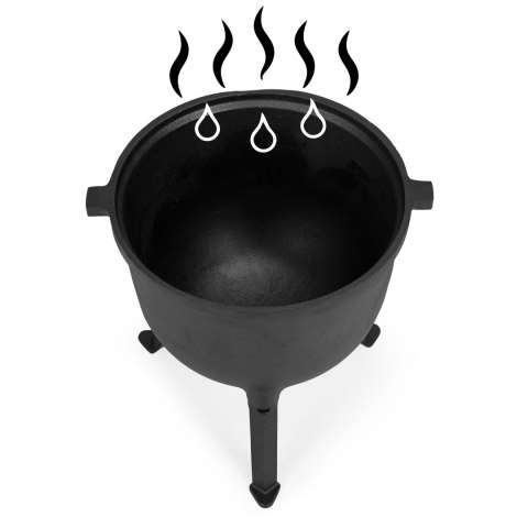 KOCIOŁEK ŻELIWNY STOJĄCY 15L GARNEK MYŚLIWSKI OGNISKO GRILL MULTIGARDEN KOCIOŁEK ŻELIWNY STOJĄCY 15L GARNEK MYŚLIWSKI OGNISKO GRILL MULTIGARDEN