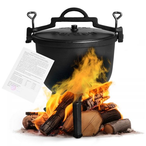 KOCIOŁEK ŻELIWNY STOJĄCY 15L GARNEK MYŚLIWSKI OGNISKO GRILL MULTIGARDEN KOCIOŁEK ŻELIWNY STOJĄCY 15L GARNEK MYŚLIWSKI OGNISKO GRILL MULTIGARDEN