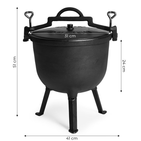 KOCIOŁEK ŻELIWNY STOJĄCY 15L GARNEK MYŚLIWSKI OGNISKO GRILL MULTIGARDEN KOCIOŁEK ŻELIWNY STOJĄCY 15L GARNEK MYŚLIWSKI OGNISKO GRILL MULTIGARDEN