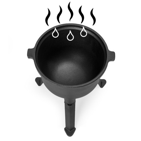 KOCIOŁEK ŻELIWNY STOJĄCY 5L GARNEK MYŚLIWSKI OGNISKO GRILL MULTIGARDEN