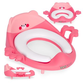 NAKŁADKA NA TOALETĘ DLA DZIECI UCHWYTY MIĘKKA PODUSZKA RÓŻOWA ECOTOYS