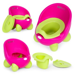 NOCNIK TOALETA SEDES DLA DZIECI WYJMOWANY WKŁAD ANTYPOŚLIZGOWE NÓŻKI RÓŻOWO-ZIELONY ECOTOYS