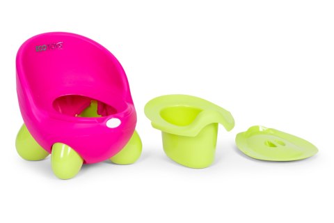 NOCNIK TOALETA SEDES DLA DZIECI WYJMOWANY WKŁAD ANTYPOŚLIZGOWE NÓŻKI RÓŻOWO-ZIELONY ECOTOYS