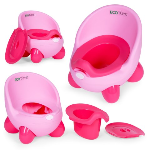 NOCNIK TOALETA SEDES DLA DZIECI WYJMOWANY WKŁAD ANTYPOŚLIZGOWE NÓŻKI RÓŻOWY ECOTOYS
