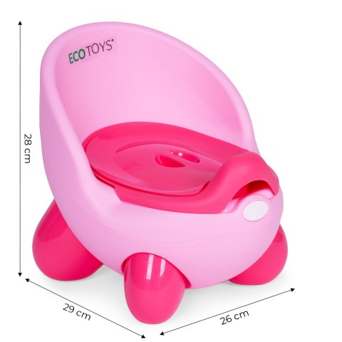 NOCNIK TOALETA SEDES DLA DZIECI WYJMOWANY WKŁAD ANTYPOŚLIZGOWE NÓŻKI RÓŻOWY ECOTOYS