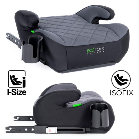 PODKŁADKA ISOFIX SAMOCHODOWA SIEDZISKO DLA DZIECI I-SIZE UCHWYT NA NAPOJE WZROST 125-150 CM ECOTOYS