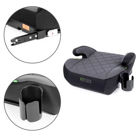 PODKŁADKA ISOFIX SAMOCHODOWA SIEDZISKO DLA DZIECI I-SIZE UCHWYT NA NAPOJE WZROST 125-150 CM ECOTOYS