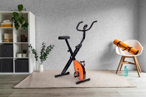 ROWEREK TRENINGOWY ROWER STACJONANRY FITNESS MECHANICZNY LICZNIK KOMPUTER PŁYNNA REGULACJA - POMARAŃCZOWY MODERNHOME