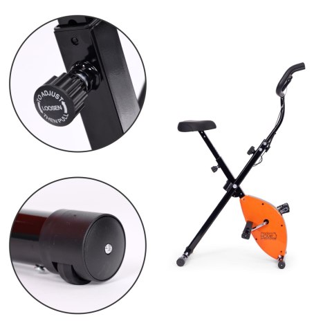 ROWEREK TRENINGOWY ROWER STACJONANRY FITNESS MECHANICZNY LICZNIK KOMPUTER PŁYNNA REGULACJA - POMARAŃCZOWY MODERNHOME