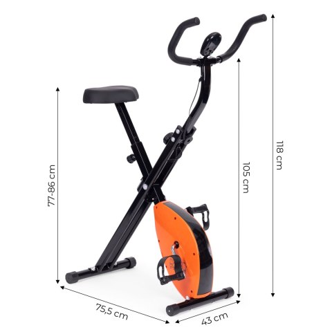 ROWEREK TRENINGOWY ROWER STACJONANRY FITNESS MECHANICZNY LICZNIK KOMPUTER PŁYNNA REGULACJA - POMARAŃCZOWY MODERNHOME