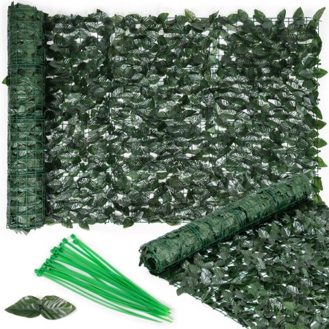 SZTUCZNY BLUSZCZ ŻYWOPŁOT 300X100 CM ZIELONA OSŁONA NA BALKON MASKUJĄCA