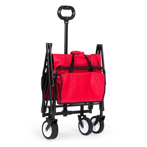 WÓZEK PLAŻOWY TRANSPORTOWY OGRODOWY SKŁADANY CZERWONY 48X90 CM MULTIGARDEN