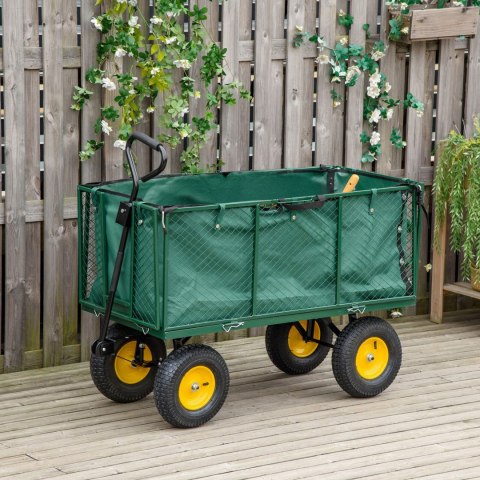 WÓZEK TRANSPORTOWY OGRODOWY 400 KG DO TRAKTORKA OTWIERANE BURTY DUŻE POMPOWANE KOŁA MULTIGARDEN