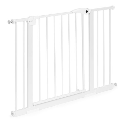 BRAMKA BARIERKA ZABEZPIECZAJĄCA 74-105 CM NA SCHODY I DRZWI STAL DODATKOWE PANELE BIAŁA ECOTOYS