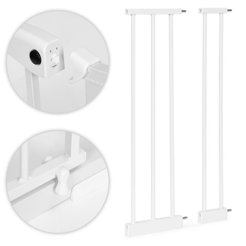 BRAMKA BARIERKA ZABEZPIECZAJĄCA 74-105 CM NA SCHODY I DRZWI STAL DODATKOWE PANELE BIAŁA ECOTOYS