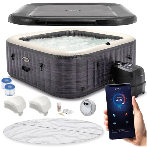 DMUCHANE JACUZZI KWADRATOWE HYDROMASAŻ 6 OS. 196X71 CM AKCESORIA PREMIUM INTEX 28452