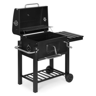 GRILL WĘGLOWY DUŻY OGRODOWY Z POKRYWĄ TERMOMETR PÓŁKI KOŁA DMUCHAWA GRATIS