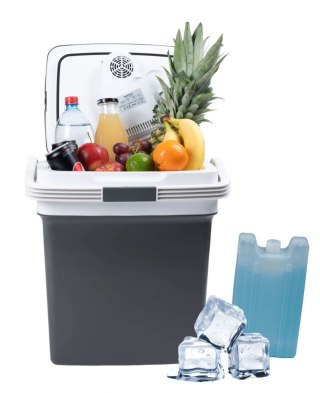 LODÓWKA TURYSTYCZNA PRZENOŚNA SAMOCHODOWA 29L 220-240V DC12V FUNKCJA GRZANIA WKŁAD GRATIS GRAFITOWA