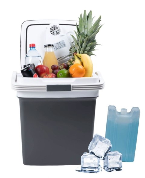 LODÓWKA TURYSTYCZNA PRZENOŚNA SAMOCHODOWA 29L 220-240V DC12V FUNKCJA GRZANIA WKŁAD GRATIS GRAFITOWA