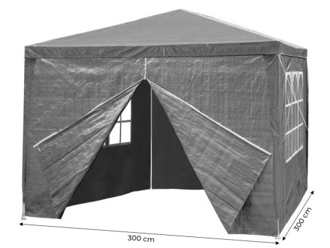 NAMIOT PAWILON OGRODOWY HANDLOWY 3X3 M 4 ŚCIANKI SZARY MULTIGARDEN NAMIOT PAWILON OGRODOWY HANDLOWY 3X3 M 4 ŚCIANKI SZARY MULTIGARDEN