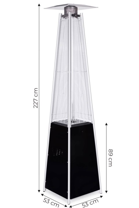 OGRZEWACZ PARASOL GAZOWY GRZEJNIK 13 KW SZKLANY NA OGRÓD PATIO REDUKTOR WĄŻ POKROWIEC MULTIGARDEN