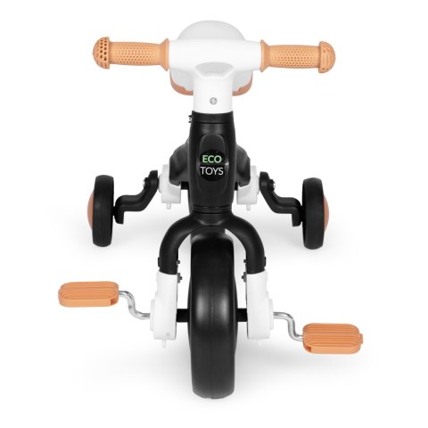 ROWEREK BIEGOWY Z PEDAŁAMI - TRENINGOWY KÓŁKA BOCZNE 3W1 CZARNY ECOTOYS